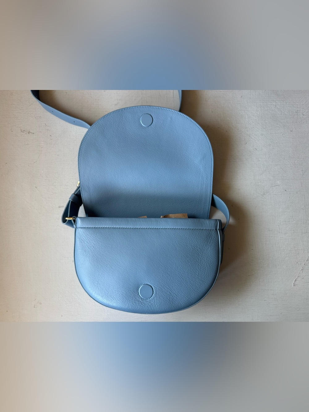 CUYANA Half Moon Shoulder Crossbody Bag in Dusk Blue - Picture 9 of 12